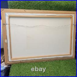 Original Vtg Oil On Canvas Painting Mountain Cabin Landscape Signed J. Hallen