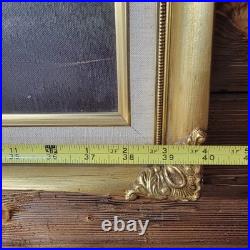 Original Vtg Oil On Canvas Painting Mountain Cabin Landscape Signed J. Hallen