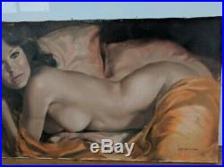 Original signed Female nude Oil Painting by famous California artist Leo Jansen