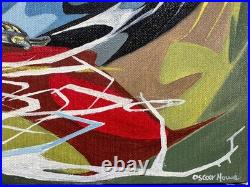 Oscar howe painting oil on canvas signed stamped vintage