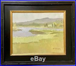 PAUL STRAHM Vintage CA Plein Air Impressionist Painting Marsh Lake Original Oil