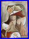 PICASSO oil painting on canvas, vtg stamped signed
