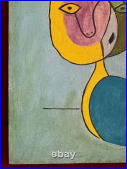 PICASSO oil painting on canvas, vtg stamped signed
