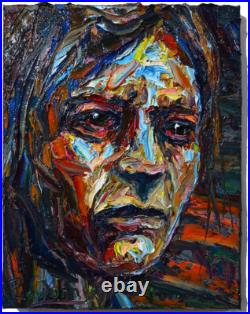 PORTRAIT OIL? PAINTING? VINTAGE? ExPRESSIONISt? ART? SIGNED ABSTRACT ORIGINAL IMPASTO