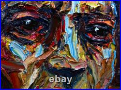 PORTRAIT OIL? PAINTING? VINTAGE? ExPRESSIONISt? ART? SIGNED ABSTRACT ORIGINAL IMPASTO