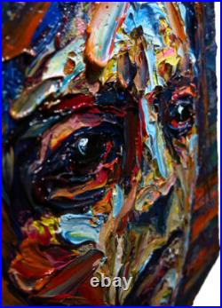 PORTRAIT OIL? PAINTING? VINTAGE? ExPRESSIONISt? ART? SIGNED ABSTRACT ORIGINAL IMPASTO