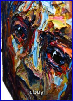 PORTRAIT OIL? PAINTING? VINTAGE? ExPRESSIONISt? ART? SIGNED ABSTRACT ORIGINAL IMPASTO