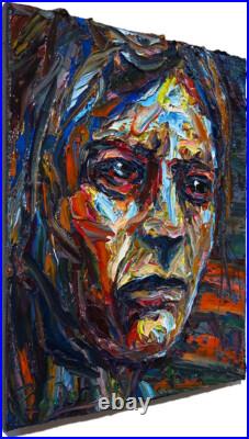PORTRAIT OIL? PAINTING? VINTAGE? ExPRESSIONISt? ART? SIGNED ABSTRACT ORIGINAL IMPASTO