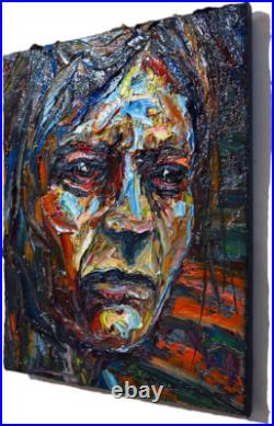 PORTRAIT OIL? PAINTING? VINTAGE? ExPRESSIONISt? ART? SIGNED ABSTRACT ORIGINAL IMPASTO