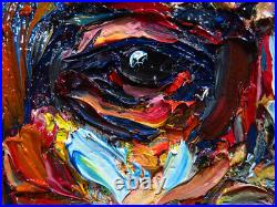 PORTRAIT OIL? PAINTING? VINTAGE? ExPRESSIONISt? ART? SIGNED ABSTRACT ORIGINAL IMPASTO