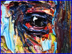 PORTRAIT OIL? PAINTING? VINTAGE? ExPRESSIONISt? ART? SIGNED ABSTRACT ORIGINAL IMPASTO