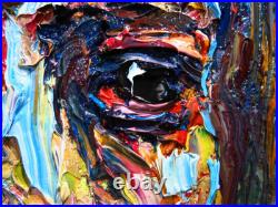 PORTRAIT OIL? PAINTING? VINTAGE? ExPRESSIONISt? ART? SIGNED ABSTRACT ORIGINAL IMPASTO