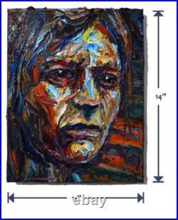 PORTRAIT OIL? PAINTING? VINTAGE? ExPRESSIONISt? ART? SIGNED ABSTRACT ORIGINAL IMPASTO