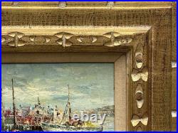 P. G. Tiele (Italian), VTG Mid-20C Impasto Impressionist O/B Harbor Scene Signed
