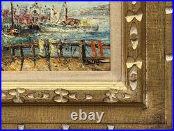 P. G. Tiele (Italian), VTG Mid-20C Impasto Impressionist O/B Harbor Scene Signed