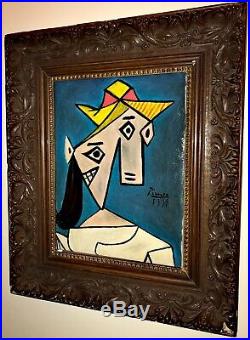 Pablo Picasso Antique Original vintage art 1939 oil painting hand signed