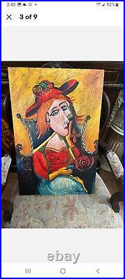 Pablo Picasso Painting Signed Vintage on canvas Rare