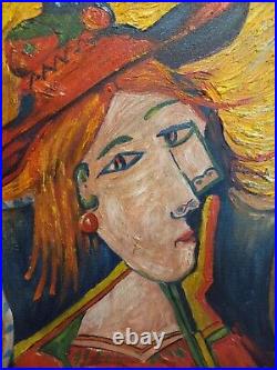 Pablo Picasso Painting Signed Vintage on canvas Rare