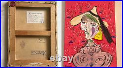 Pablo Picasso Painting on canvas (handmade) vtg art signed and stamped