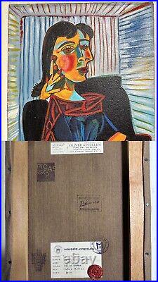 Pablo Picasso Painting on canvas (handmade) vtg art signed and stamped
