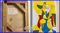 Pablo Picasso Painting on canvas (handmade) vtg art signed and stamped