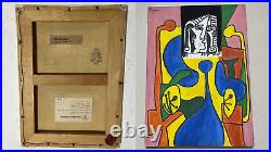 Pablo Picasso Painting on canvas (handmade) vtg art signed and stamped