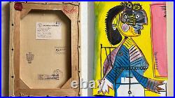 Pablo Picasso Painting on canvas (handmade) vtg art signed and stamped