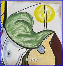 Pablo Picasso Painting on canvas (handmade) vtg art signed and stamped