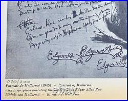 Pablo Picasso, Portrait of Mallarmé Original Hand Signed Print with COA