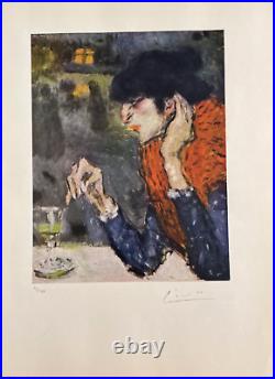 Pablo Picasso The Absinthe Drinker Original Hand Signed Print with COA