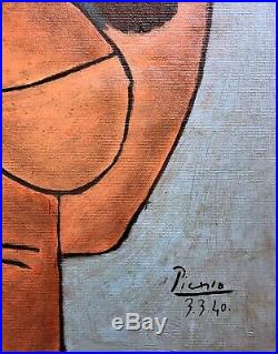 Pablo Picasso Vintage Art Oil Painting hand signed canvas(Basquiat, Klimt, Miró)
