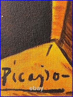 Pablo Picasso, handmade oil on canvas, signed, (Unframed) 40x60 cm vtg art