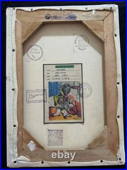 Pablo picasso painting oil on canvas signed stamped vintage 0.25 x 0.35 m
