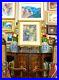 Painting Colorful Summer Flower Oil On Canvas Signed & Framed Vintage Art Decor