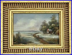 Painting Landscape Country side Vintage Oil Fine Art Signed & Framed Home Decor