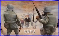 Painting Vintage 1970s Oil Painting on Canvas Landscape Signed Wood Framed Fall