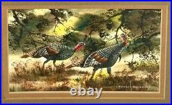 Painting Wild Turkey Watercolor Signed Edmon H. Benavides Original FineArt Decor