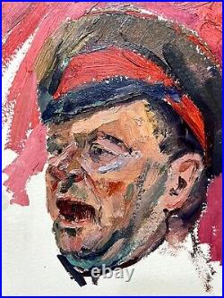 Painting art IMPRESSIONISM vintage portrait decor rare head etude cry