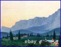 Painting art Mishor realism vintage decor landscape mountains old color