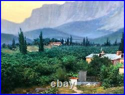 Painting art Mishor realism vintage decor landscape mountains old color