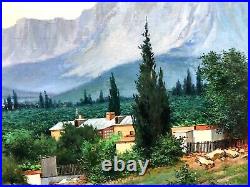 Painting art Mishor realism vintage decor landscape mountains old color