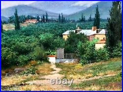 Painting art Mishor realism vintage decor landscape mountains old color