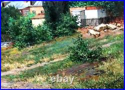 Painting art Mishor realism vintage decor landscape mountains old color