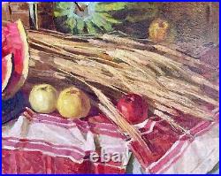 Painting art decor home kitchen vintage Ukrainian rushnyk vyshytyy watermelon