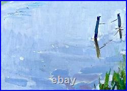 Painting art flood spring vintage landscape wall decor home river gift collect