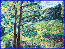 Painting art impressionism vintage Spring landscape original oil on canvas decor