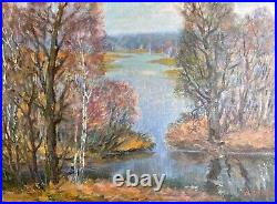 Painting art impressionism vintage Spring landscape original picture wall decor