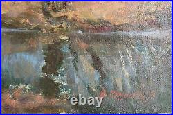 Painting art impressionism vintage Spring landscape original picture wall decor