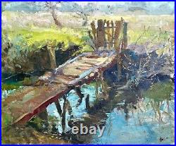 Painting art impressionism vintage landscape wall decor home gift way river