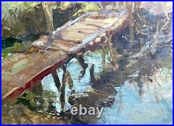 Painting art impressionism vintage landscape wall decor home gift way river